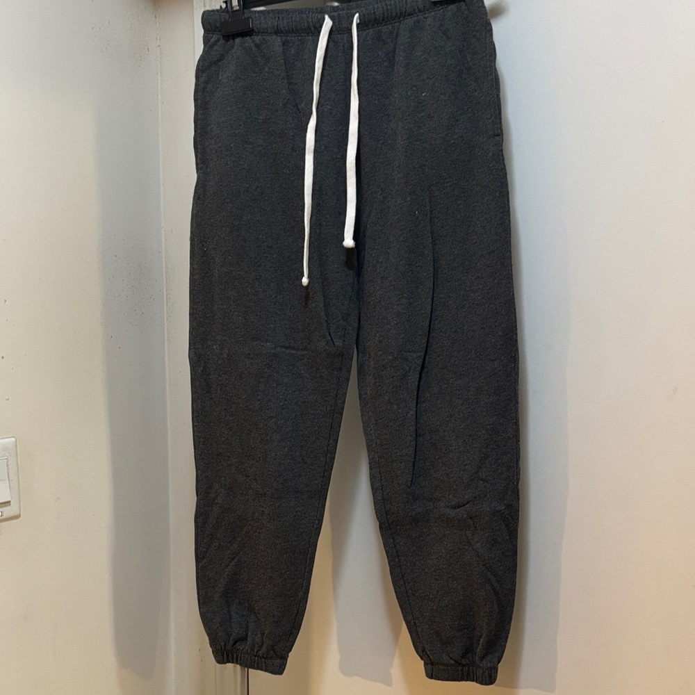 Garage Charcoal Joggers with White Drawstring